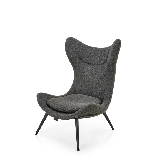 ATLANTIS fotel wypoczynkowy antracytowy / czarny