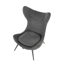 ATLANTIS fotel wypoczynkowy antracytowy / czarny