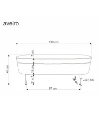 AVEIRO ławka z funkcją pojemnika, kremowy (1p1szt)