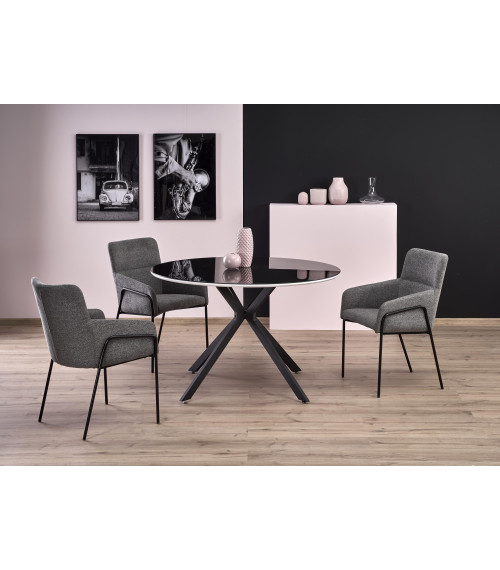 AVELAR blat - czarny / biały, stelaż - czarny (2p1szt)