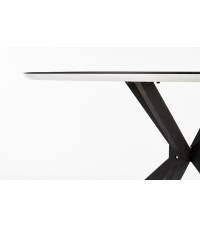 AVELAR blat - czarny / biały, stelaż - czarny (2p1szt)