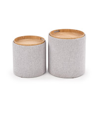 AVIKO zestaw 2 puf, jasny popiel (1p1szt)