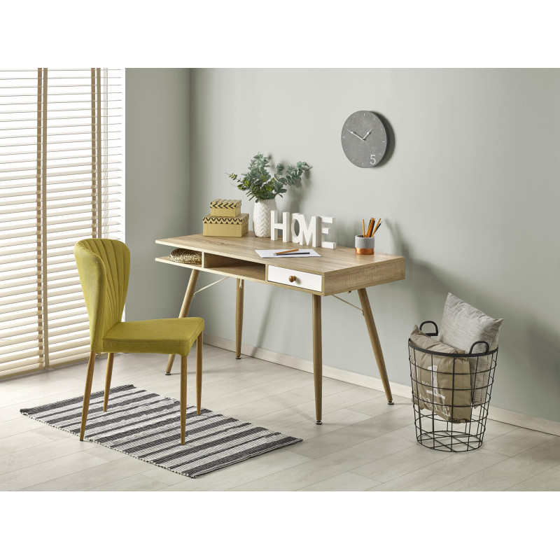 B34 biurko dąb sonoma-biały (2p1szt)