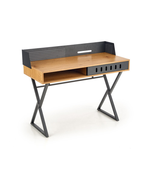 B43 biurko dąb złoty / czarny (1p1szt)