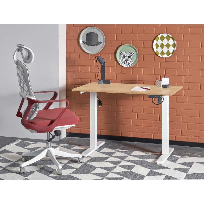 B53 biurko biurko z funkcją regulacji wysokości, dąb artisan / biały (2p1szt)