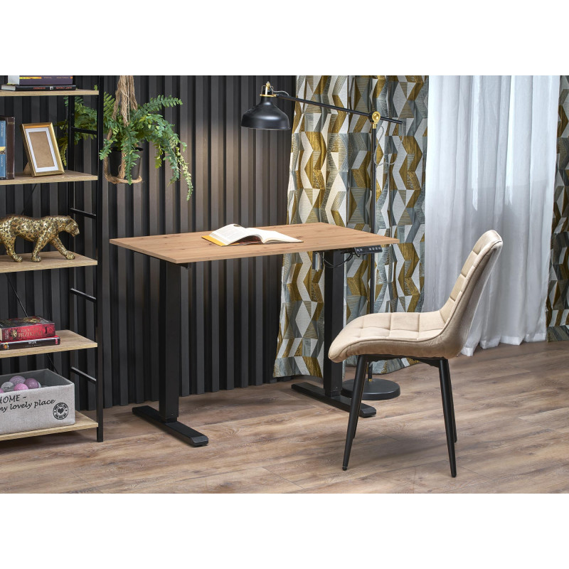 B53 biurko biurko z funkcją regulacji wysokości, dąb artisan / czarny (2p1szt)