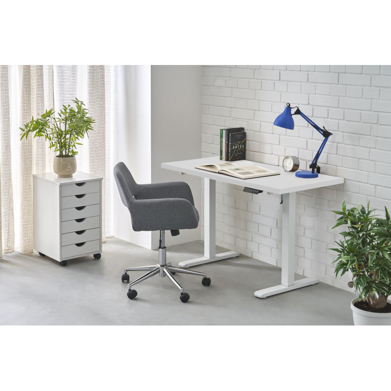 B54 biurko z funkcją regulacji wysokości, blat - biały, stelaż - biały (2p1szt)
