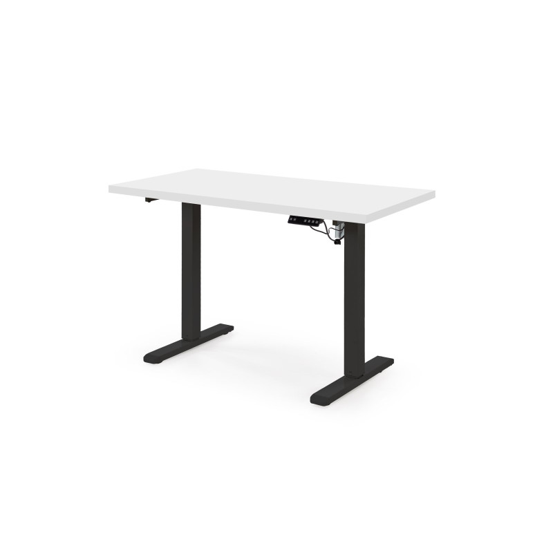 B54 biurko z funkcją regulacji wysokości, blat - biały, stelaż - czarny (2p1szt)