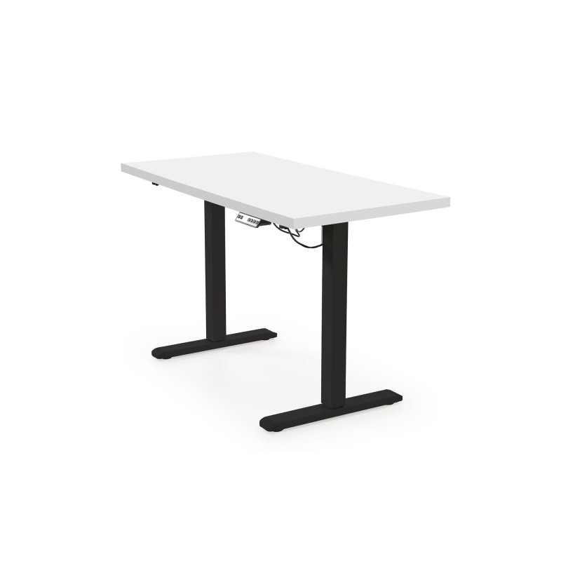 B54 biurko z funkcją regulacji wysokości, blat - biały, stelaż - czarny (2p1szt)