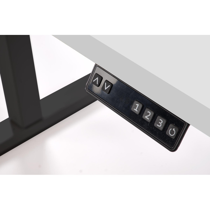 B54 biurko z funkcją regulacji wysokości, blat - biały, stelaż - czarny (2p1szt)