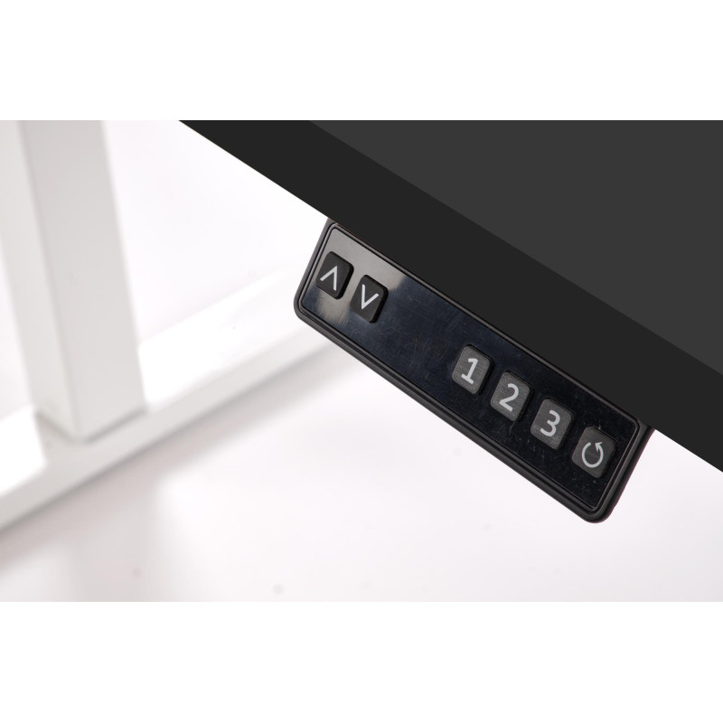 B54 biurko z funkcją regulacji wysokości, blat - czarny, stelaż - biały (2p1szt)