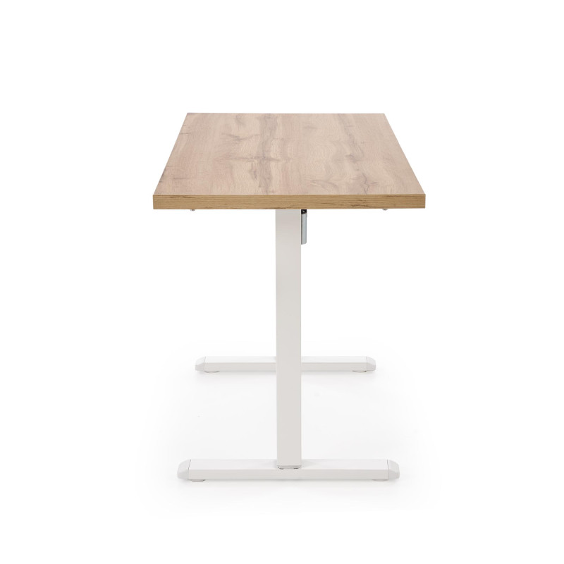 B54 biurko z funkcją regulacji wysokości, blat - dąb artisan, stelaż - biały (2p1szt)