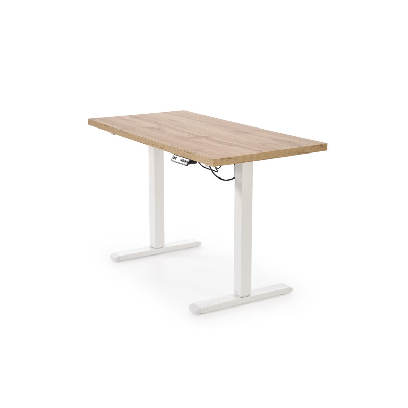 B54 biurko z funkcją regulacji wysokości, blat - dąb artisan, stelaż - biały (2p1szt)