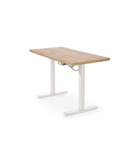B54 biurko z funkcją regulacji wysokości, blat - dąb artisan, stelaż - biały (2p1szt)