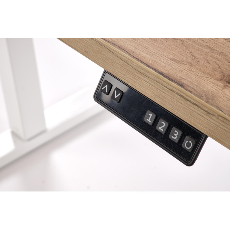 B54 biurko z funkcją regulacji wysokości, blat - dąb artisan, stelaż - biały (2p1szt)