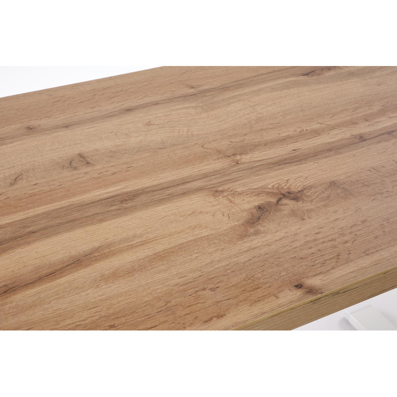 B54 biurko z funkcją regulacji wysokości, blat - dąb artisan, stelaż - biały (2p1szt)