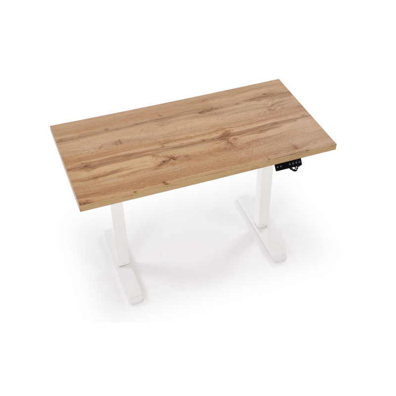 B54 biurko z funkcją regulacji wysokości, blat - dąb artisan, stelaż - biały (2p1szt)