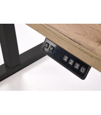 B54 biurko z funkcją regulacji wysokości, blat - dąb artisan, stelaż - czarny (2p1szt)