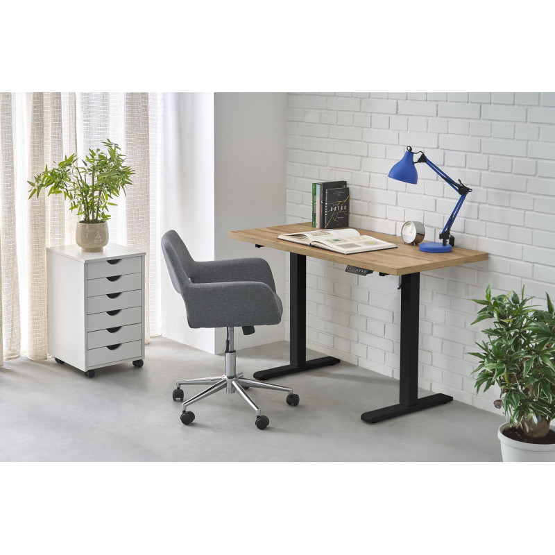 B54 biurko z funkcją regulacji wysokości, blat - dąb artisan, stelaż - czarny (2p1szt)