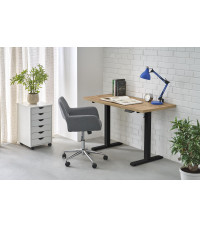 B54 biurko z funkcją regulacji wysokości, blat - dąb artisan, stelaż - czarny (2p1szt)