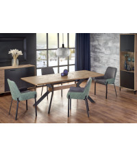 BACARDI stół rozkładany dąb naturalny / czarny (2p1szt)