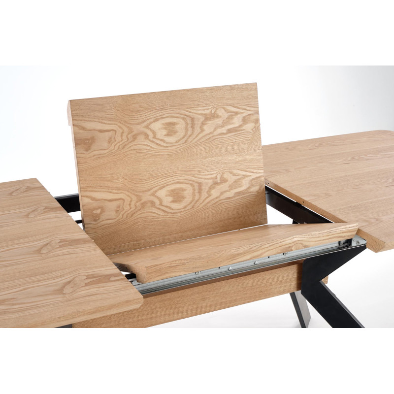 BACARDI stół rozkładany dąb naturalny / czarny (2p1szt)