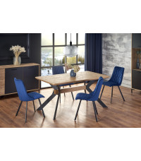 BACARDI stół rozkładany dąb naturalny / czarny (2p1szt)