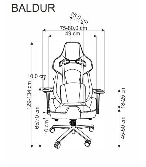 BALDUR fotel gabinetowy c.popielaty / czarny