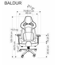 BALDUR fotel gabinetowy c.popielaty / czarny