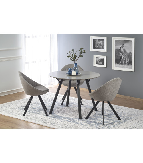 BALROG OKRĄGŁY stół, stelaż - czarny, blat- jasny popiel (2p1szt)