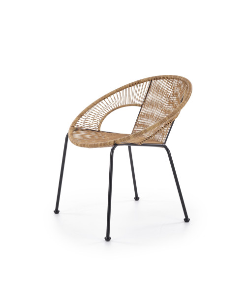 BARI fotel rattanowy naturalny / czarny (1p1szt)