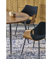 BARRY stół okrągły, blat - orzechowy, nogi - czarny (1p1szt)