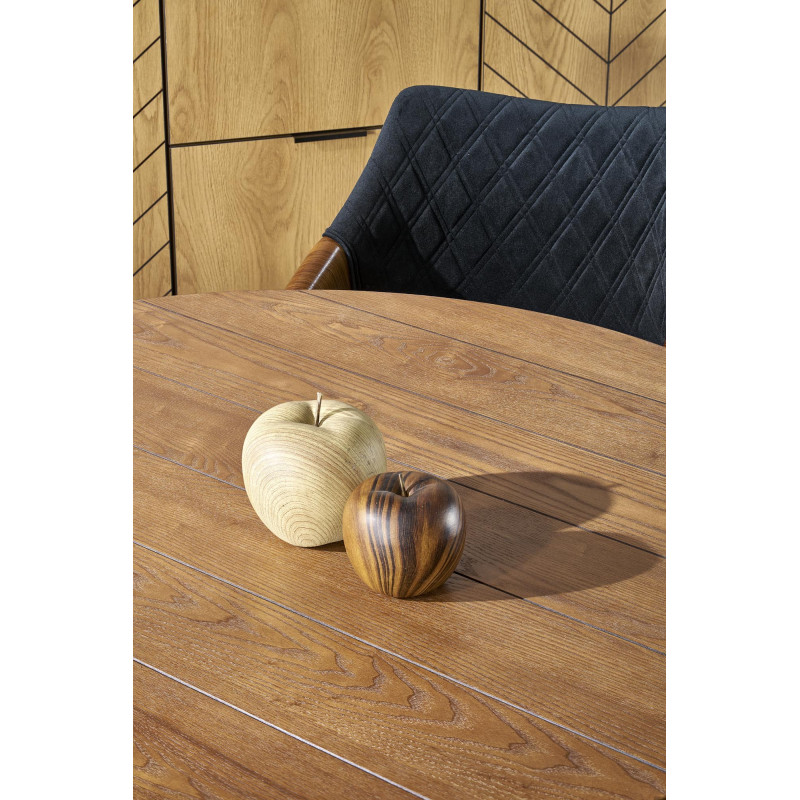 BARRY stół okrągły, blat - orzechowy, nogi - czarny (1p1szt)