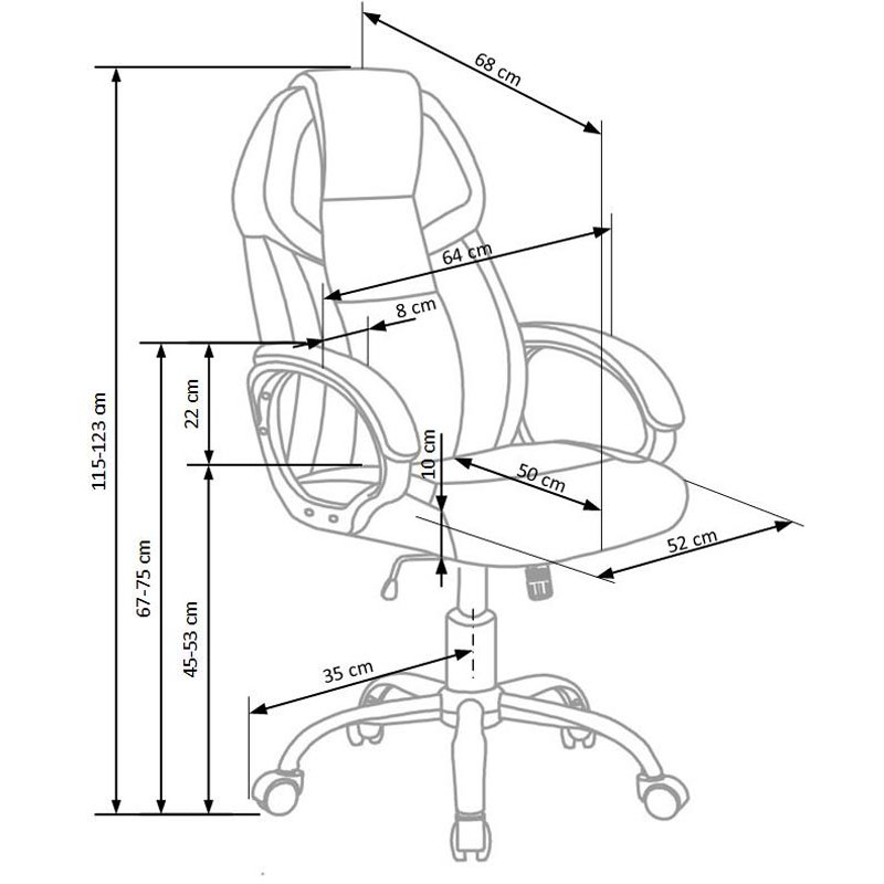 BARTON fotel gabinetowy czarno-biały