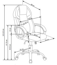 BARTON fotel gabinetowy czarno-biały