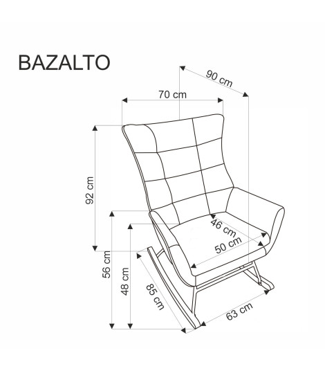 BAZALTO fotel bujany popiel (1p1szt)