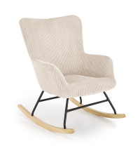 BELMIRO fotel wypoczynkowy z funkcją kołyski, kremowy (1p1szt)