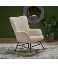 BELMIRO fotel wypoczynkowy z funkcją kołyski, kremowy (1p1szt)