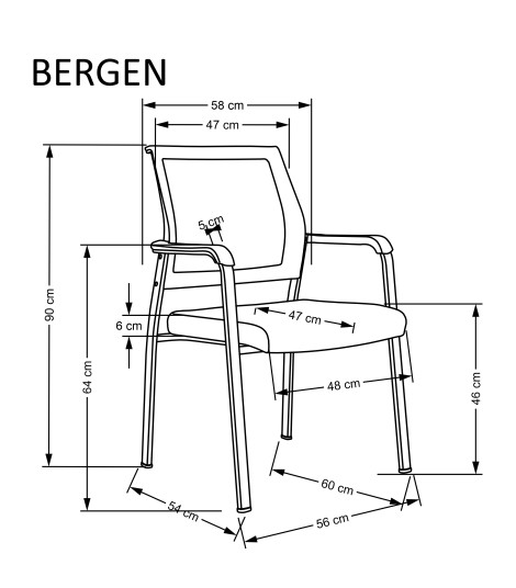 BERGEN fotel czarny (1p4szt)