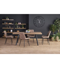 BERLIN stół rozkładany 140-180 cm, blat - orzechowy, stelaż - czarny (2p1szt)