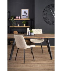 BERLIN stół rozkładany 140-180 cm, blat - orzechowy, stelaż - czarny (2p1szt)