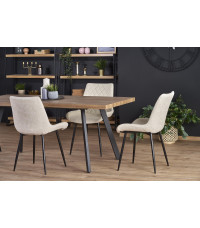 BERLIN stół rozkładany 140-180 cm, blat - orzechowy, stelaż - czarny (2p1szt)