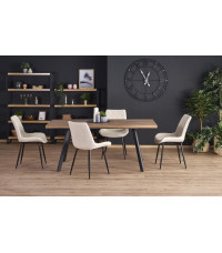 BERLIN stół rozkładany 140-180 cm, blat - orzechowy, stelaż - czarny (2p1szt)