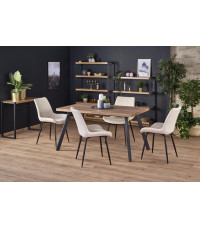 BERLIN stół rozkładany 140-180 cm, blat - orzechowy, stelaż - czarny (2p1szt)