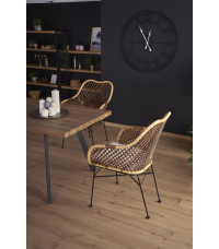 BERLIN stół rozkładany 140-180 cm, blat - orzechowy, stelaż - czarny (2p1szt)