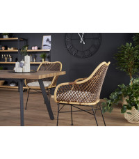 BERLIN stół rozkładany 140-180 cm, blat - orzechowy, stelaż - czarny (2p1szt)