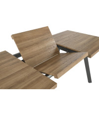 BERLIN stół rozkładany 140-180 cm, blat - orzechowy, stelaż - czarny (2p1szt)