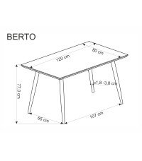 BERTO stół blat - naturalny, noga - czarny (2p1szt)
