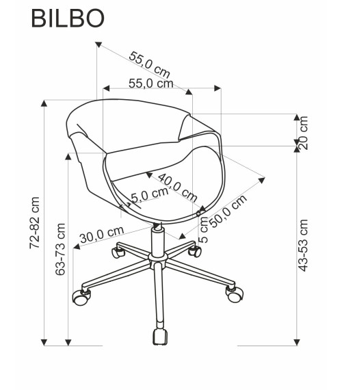 BILBO fotel gabinetowy czarny / orzechowy (1p1szt)