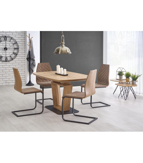 BLACKY 2 stół okleina naturalna, blat - dąb naturalny, nogi - czarny (3p1szt)